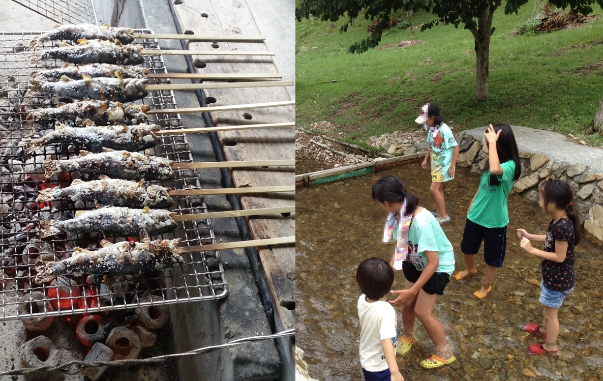 夏休み企画「アマゴのつかみ取り」