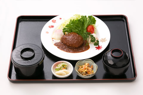 鹿肉ハンバーグ定食